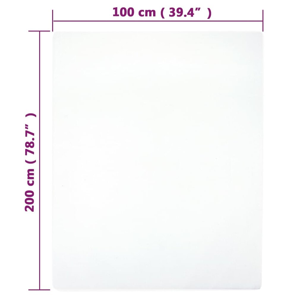 Hoeslakens jersey 2 st 100x200 cm katoen wit