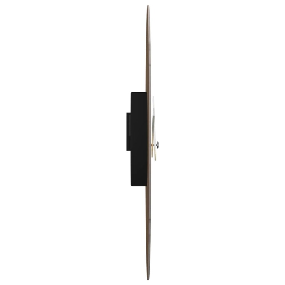 Wandklok &Oslash;30 cm bewerkt hout geel en zwart