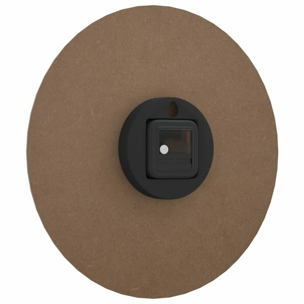Wandklok &Oslash;30 cm bewerkt hout geel en zwart