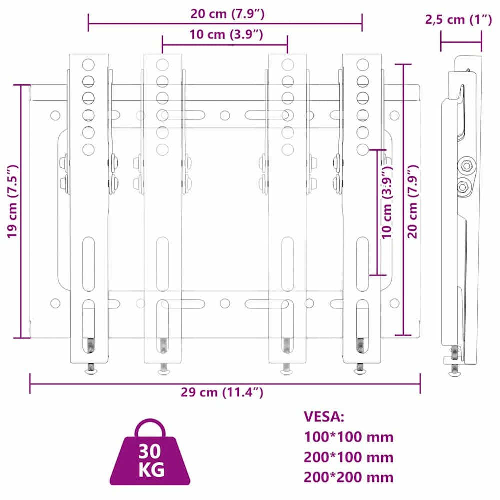 Tv-beugel 14-42 inch scherm 30 kg Max VESA 200x200 mm