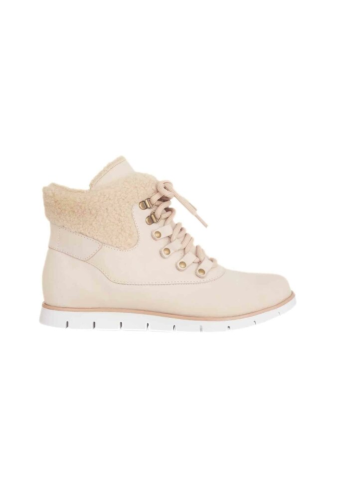 Women&#039;s Winter Boots Suede - With Shearing Details Beige 39