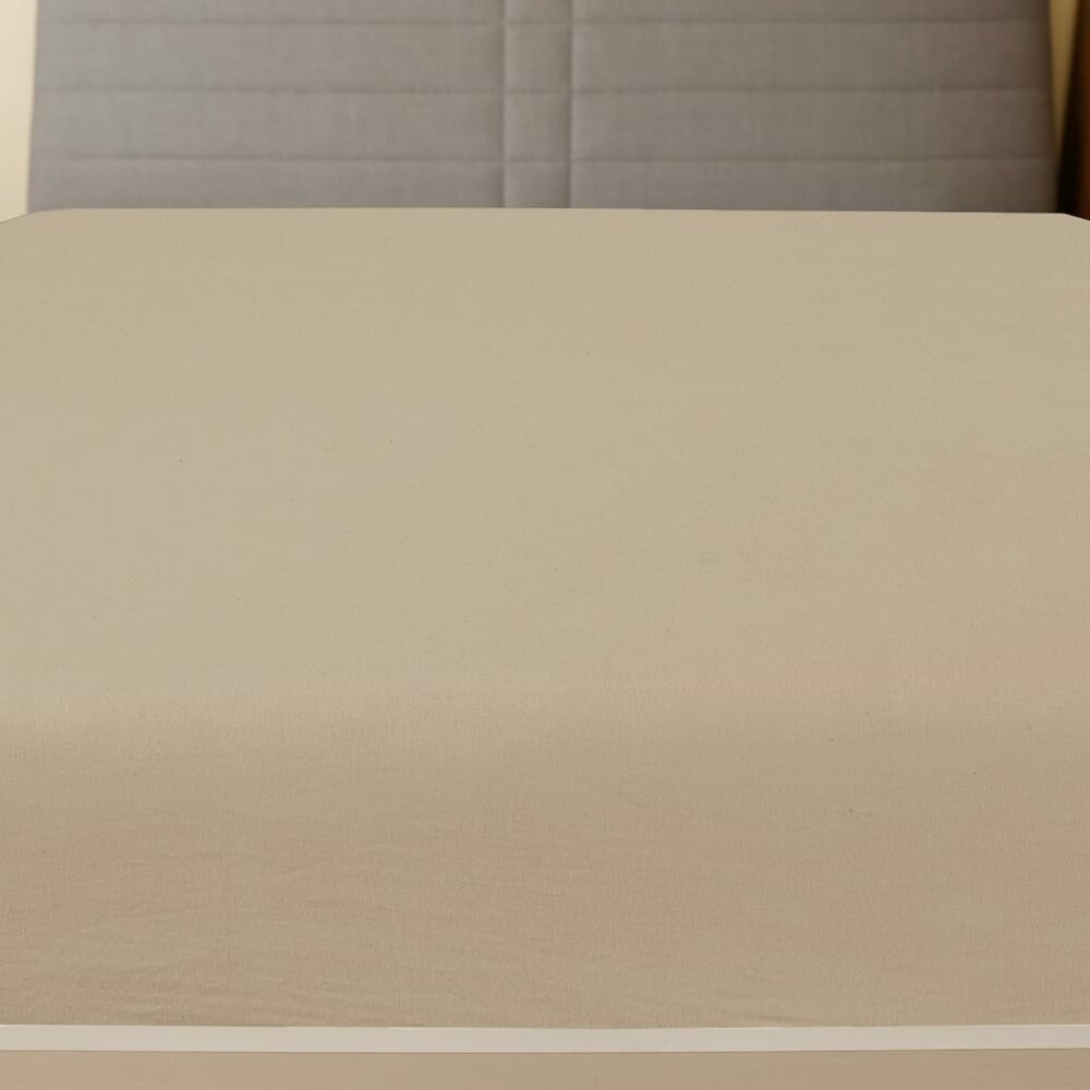 Hoeslaken jersey 140x200 cm katoen taupe