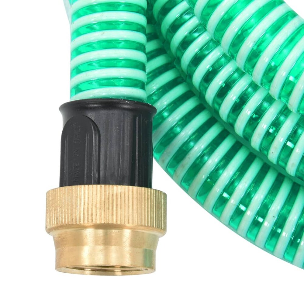 Zuigslang met messing koppelingen 1,1&#039;&#039; 5 m PVC groen