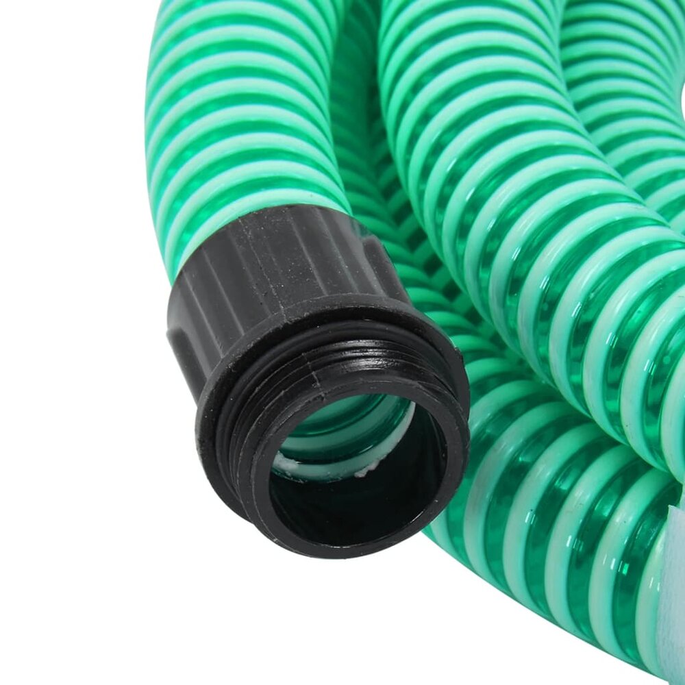 Zuigslang met messing koppelingen 1,1&#039;&#039; 15 m PVC groen