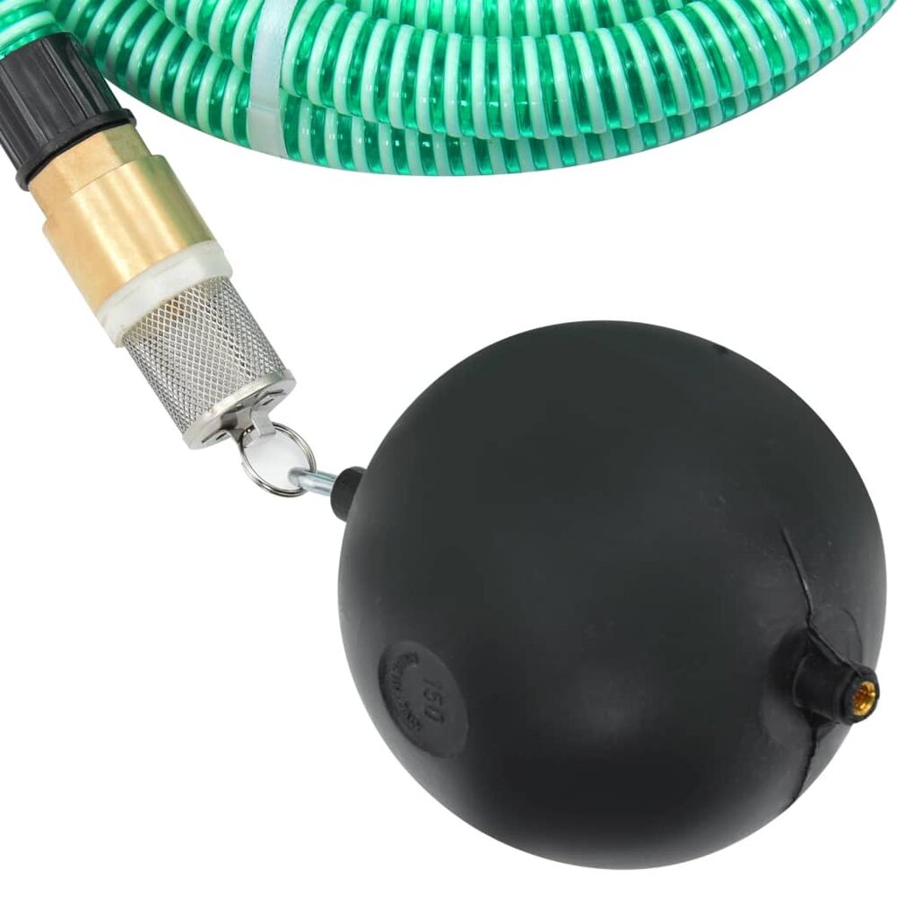 Zuigslang met messing koppelingen 1,1&#039;&#039; 15 m PVC groen