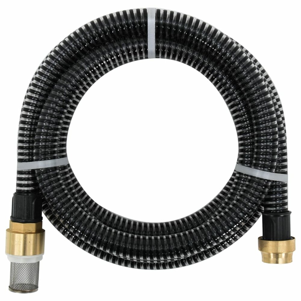 Zuigslang met messing koppelingen 1,1&#039;&#039; 3 m PVC zwart
