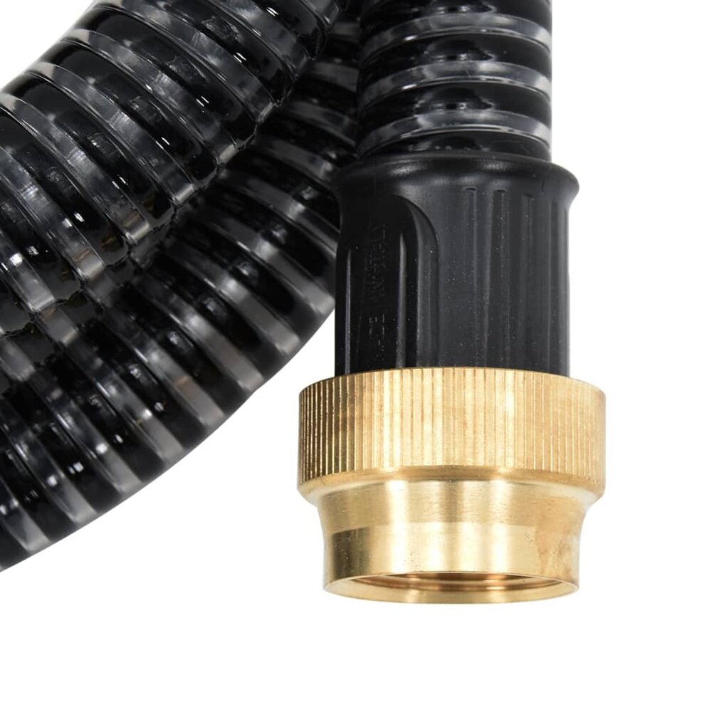 Zuigslang met messing koppelingen 1,1&#039;&#039; 3 m PVC zwart