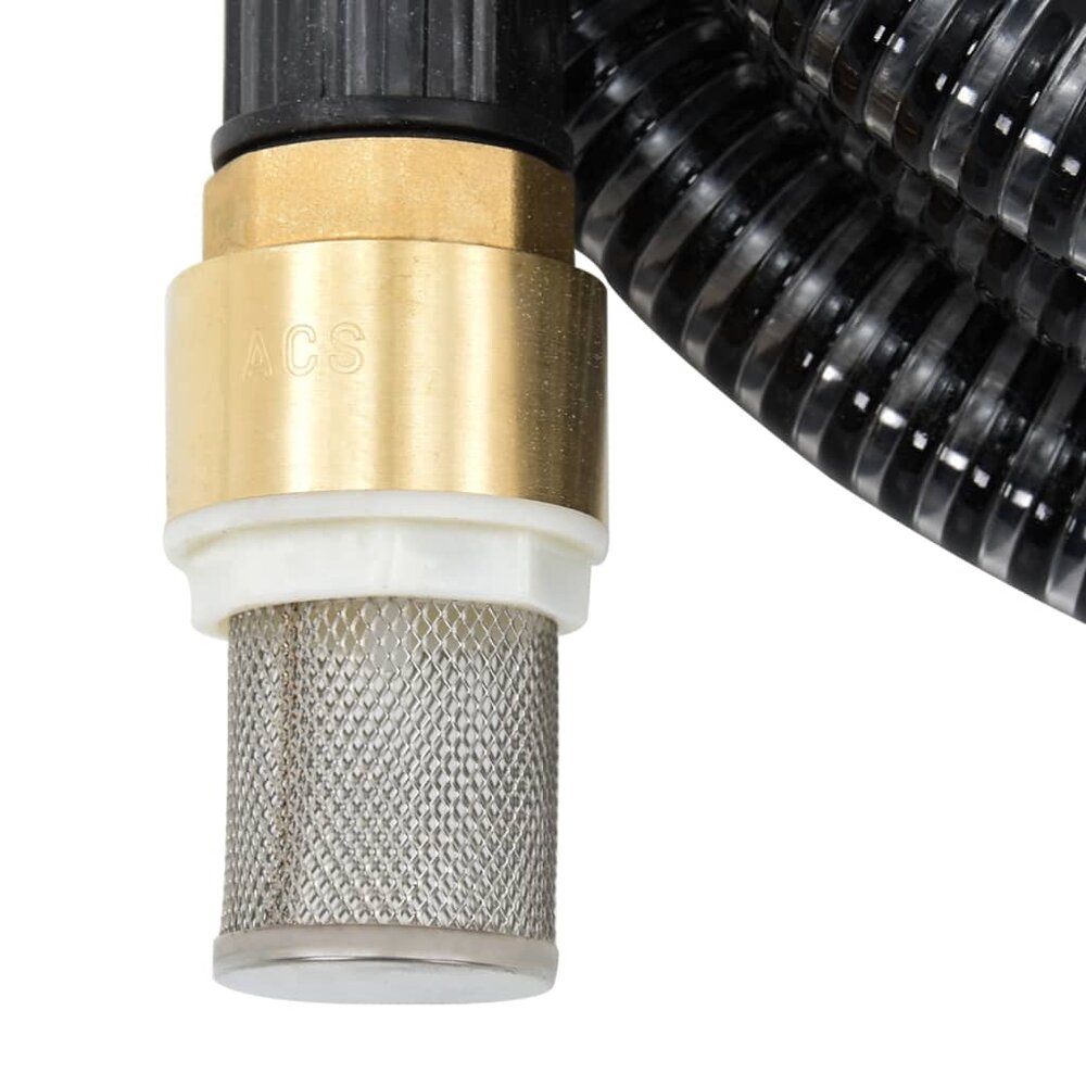 Zuigslang met messing koppelingen 1,1&#039;&#039; 3 m PVC zwart
