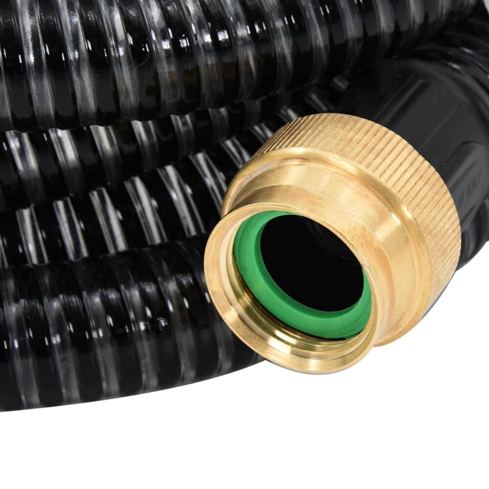 Zuigslang met messing koppelingen 1,1&#039;&#039; 3 m PVC zwart