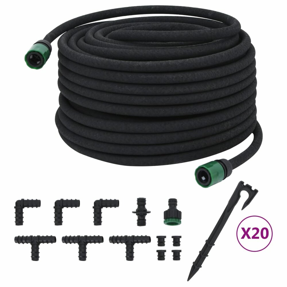 Druppelslang 0,6&#039;&#039; 50 m rubber zwart