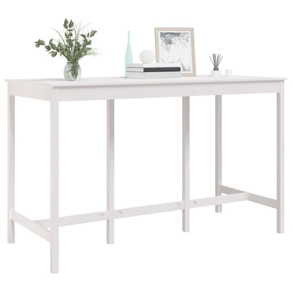 Bartafel 180x80x110 cm massief grenenhout wit