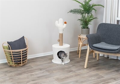 Trixie Kattenmand Ton Met Krabpaal Cactus Creme 36X36X84 CM
