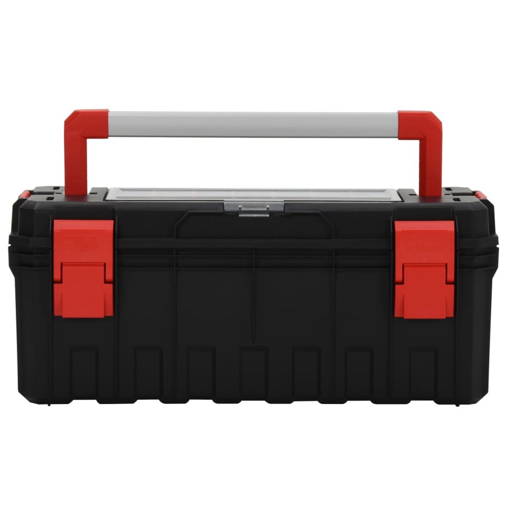 Gereedschapskist 65x28x31,5 cm zwart en rood