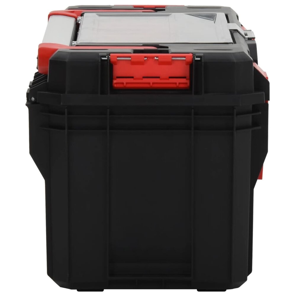 Gereedschapskist 65x28x31,5 cm zwart en rood