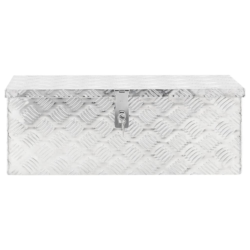 Opbergbox 70x31x27 cm aluminium zilverkleurig