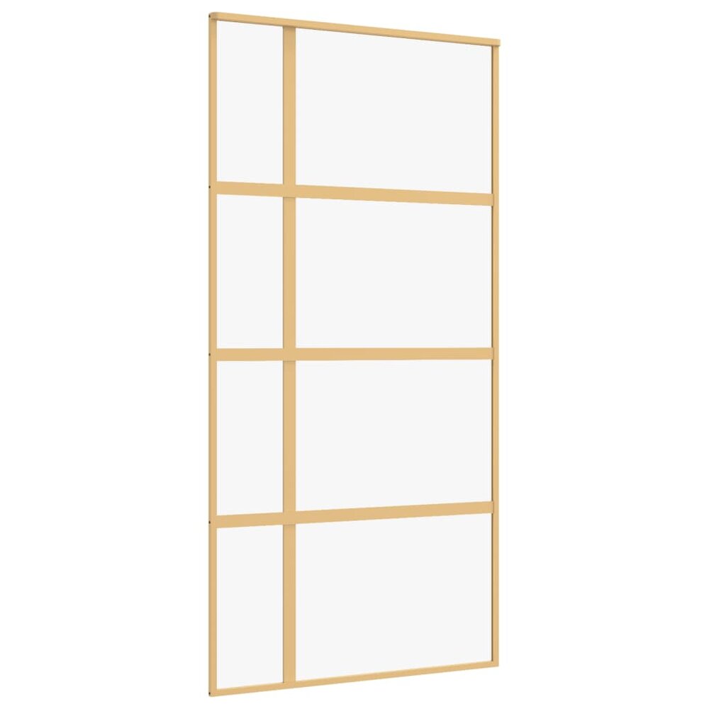 Schuifdeur 102,5x205 cm helder ESG-glas en aluminium goudkleur