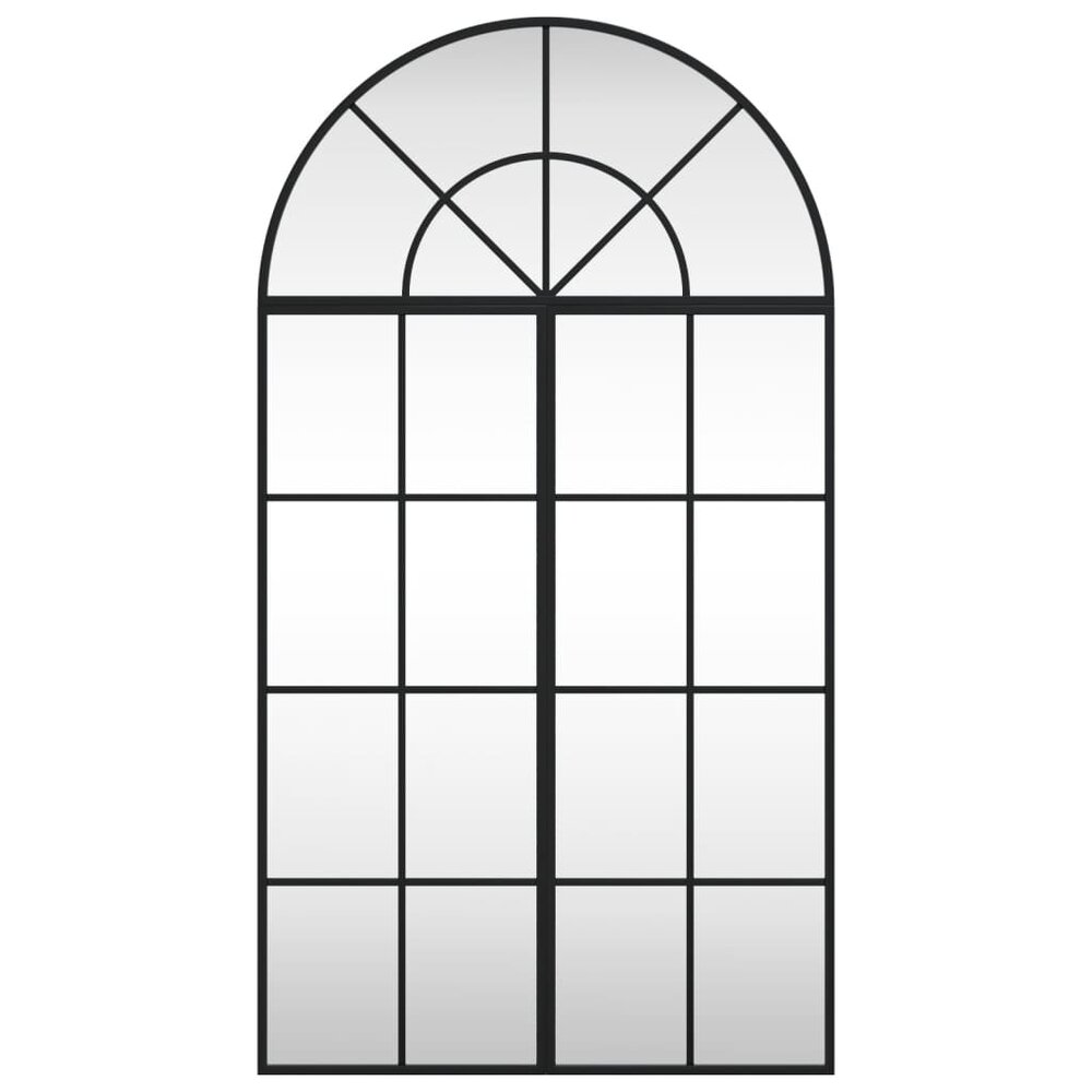 Wandspiegel boog 60x110 cm ijzer zwart