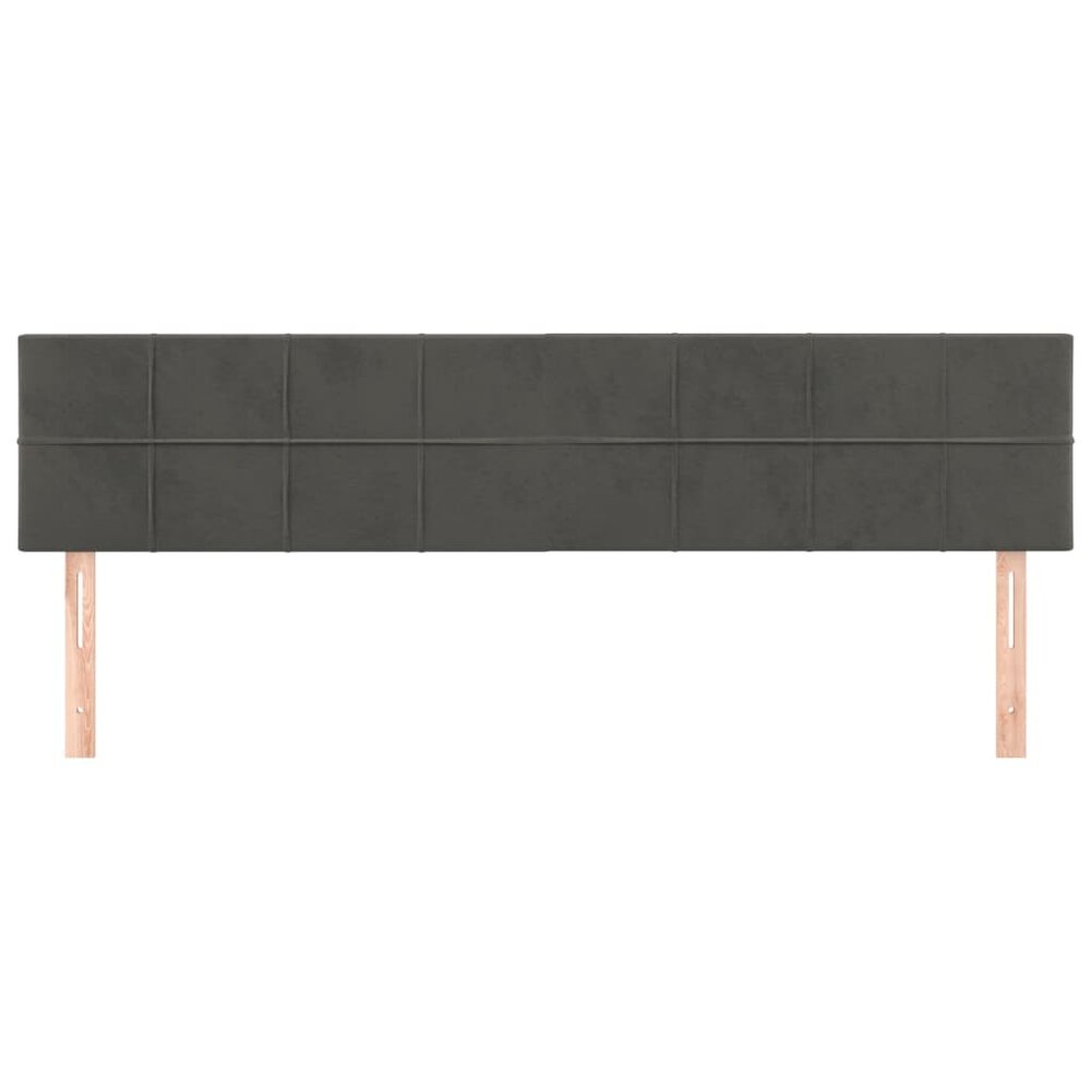 Hoofdborden 2 st 80x5x78/88 cm fluweel donkergrijs