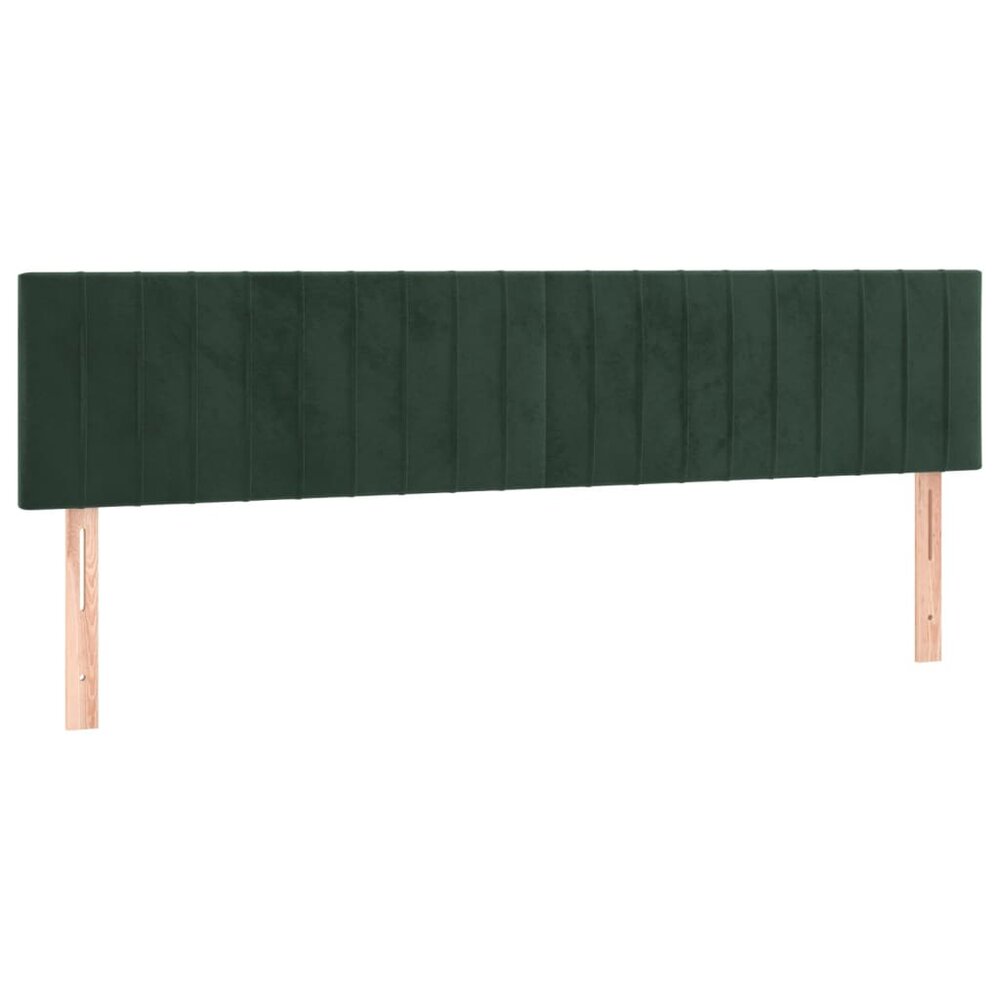 Hoofdborden 2 st 90x5x78/88 cm fluweel donkergroen
