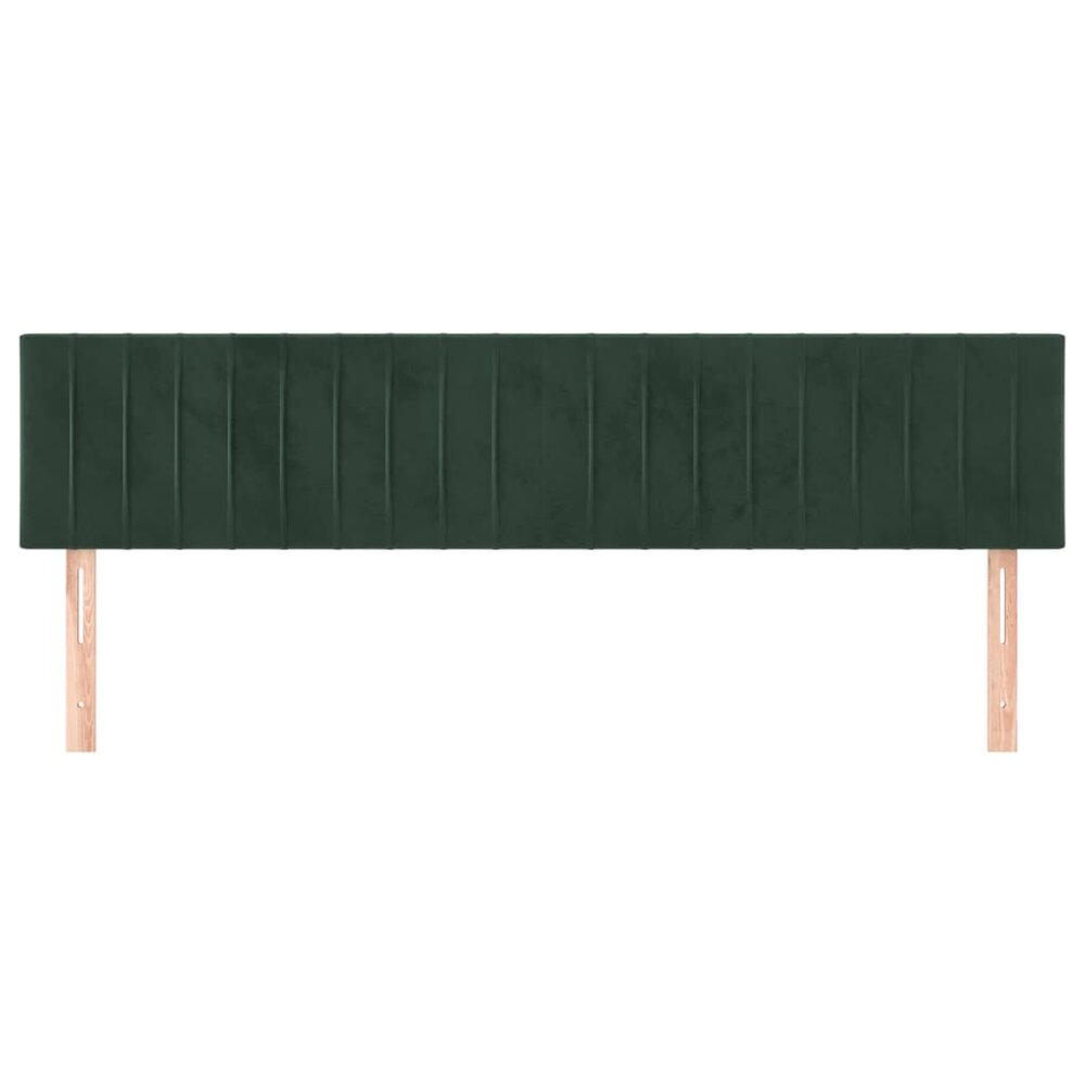 Hoofdborden 2 st 90x5x78/88 cm fluweel donkergroen