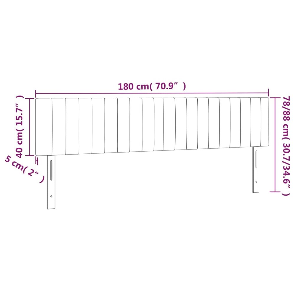 Hoofdborden 2 st 90x5x78/88 cm fluweel donkergroen