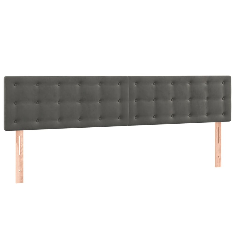 Hoofdborden 2 st 80x5x78/88 cm fluweel donkergrijs