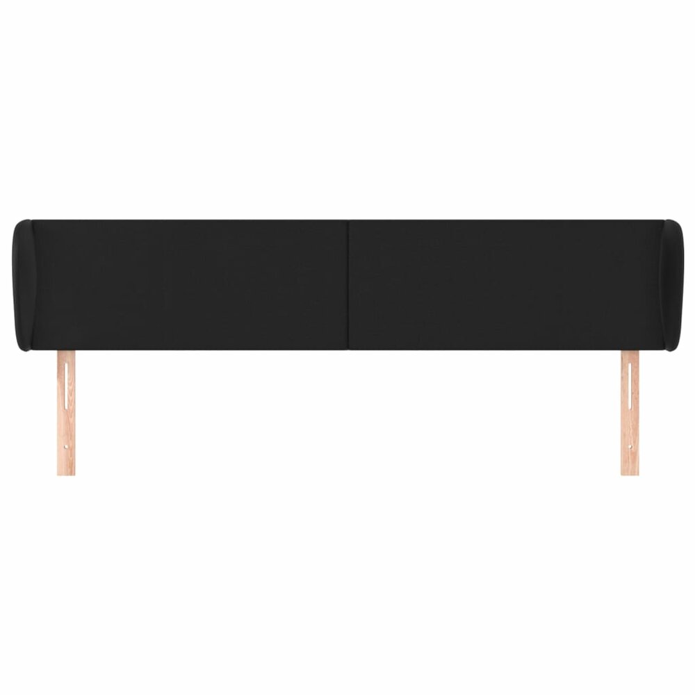 Hoofdbord met randen 163x23x78/88 cm kunstleer zwart