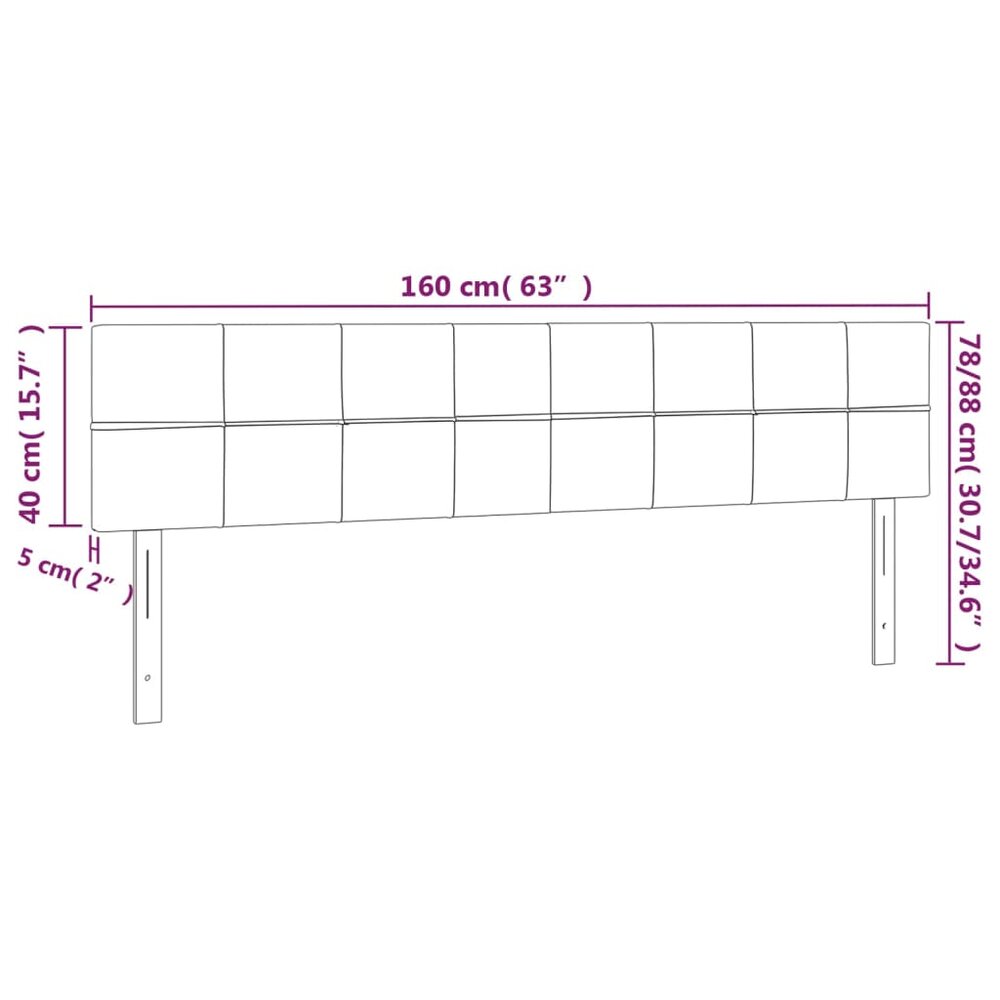 Hoofdbord LED 160x5x78/88 cm fluweel donkergrijs