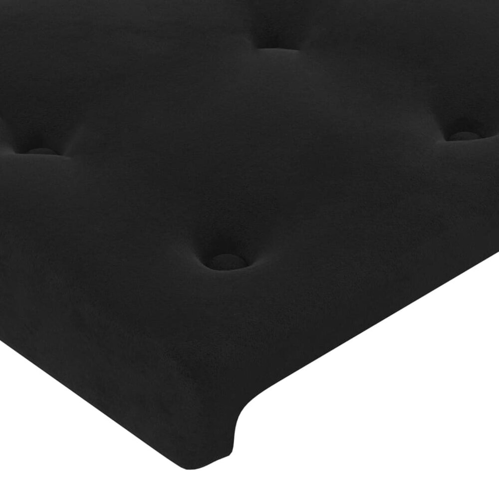 Hoofdbord LED 160x5x118/128 cm fluweel zwart