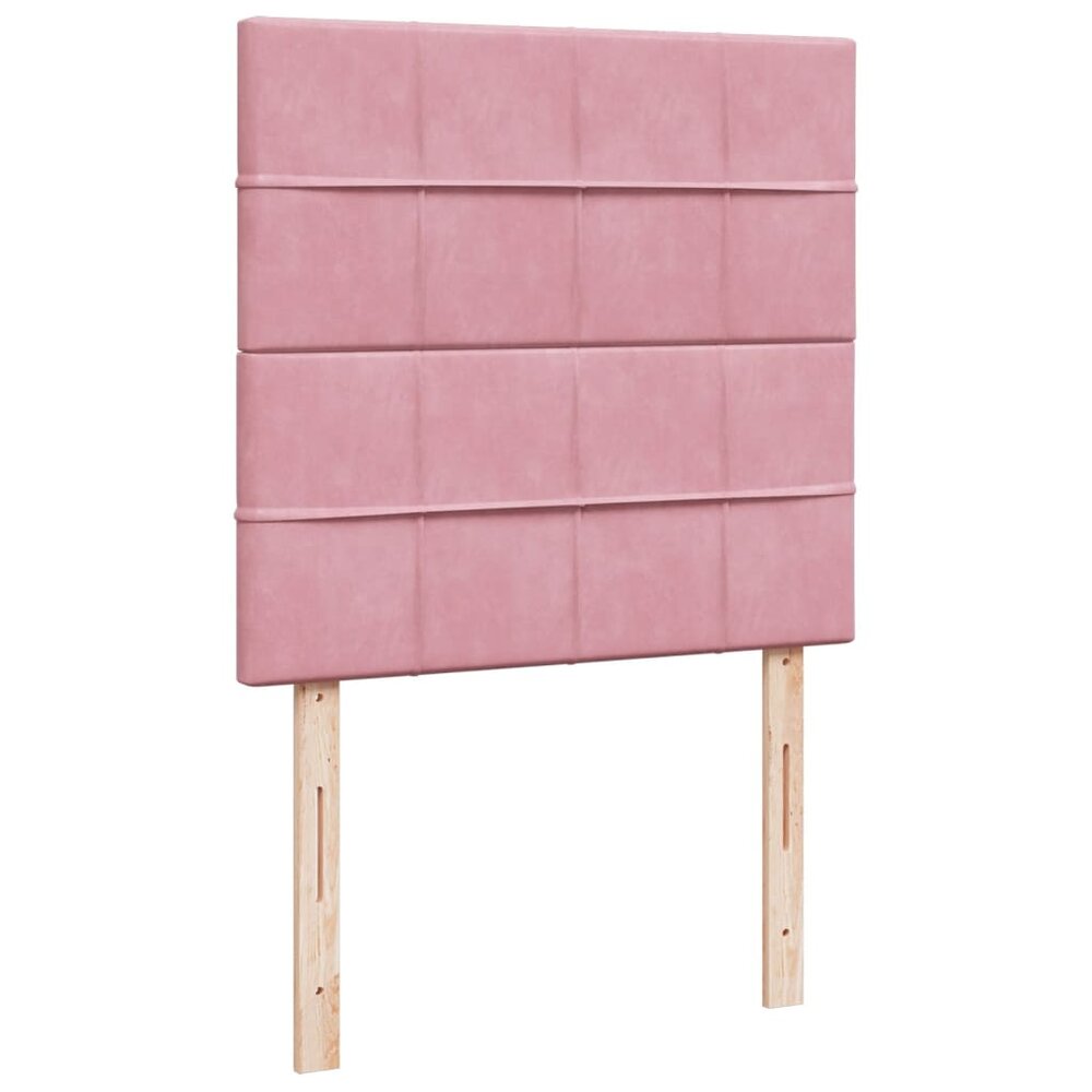 Boxspring met matras fluweel roze 90x190 cm