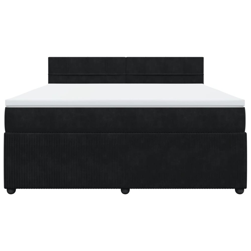 Boxspring met matras fluweel zwart 180x200 cm