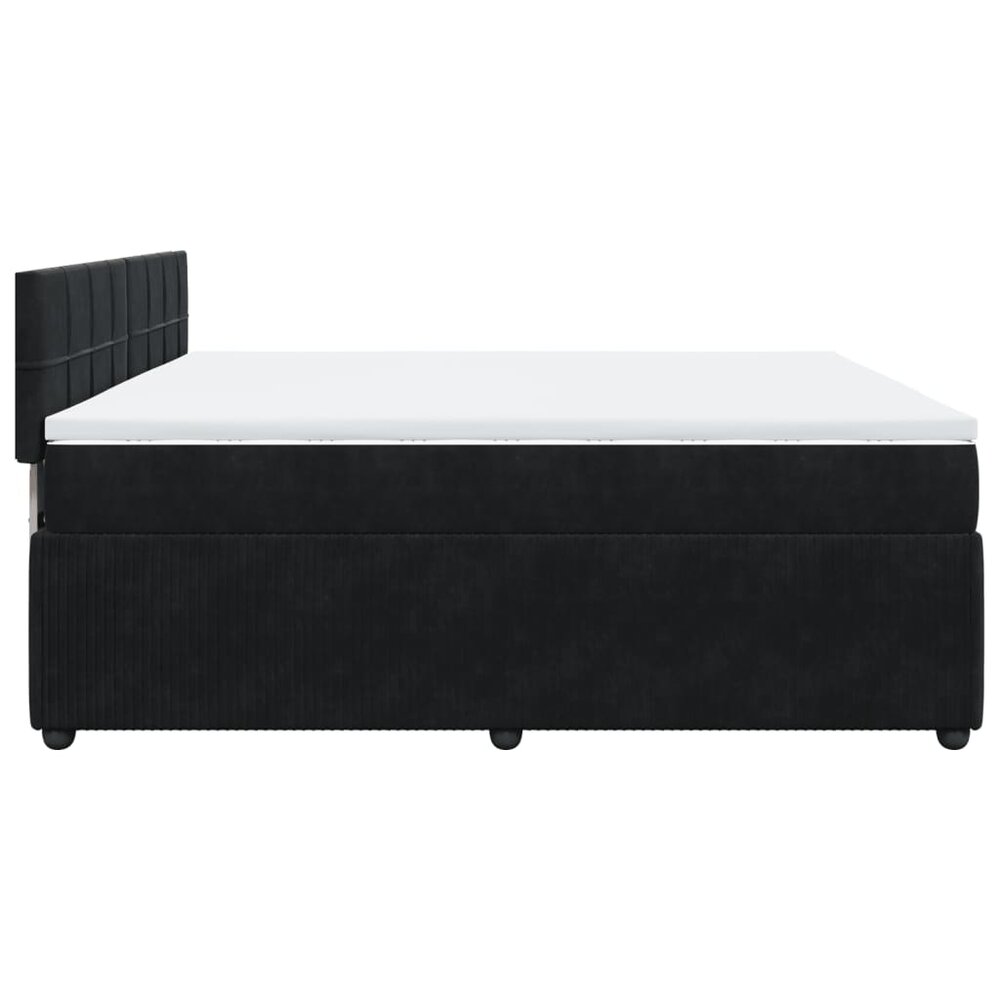 Boxspring met matras fluweel zwart 180x200 cm