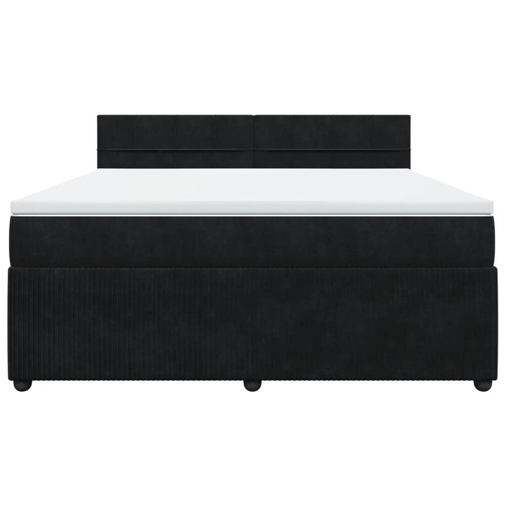 Boxspring met matras fluweel zwart 180x200 cm