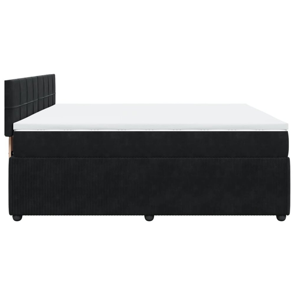 Boxspring met matras fluweel zwart 180x200 cm