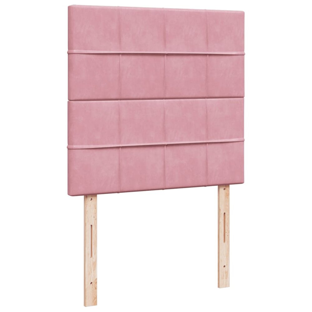 Boxspring met matras fluweel roze 90x190 cm