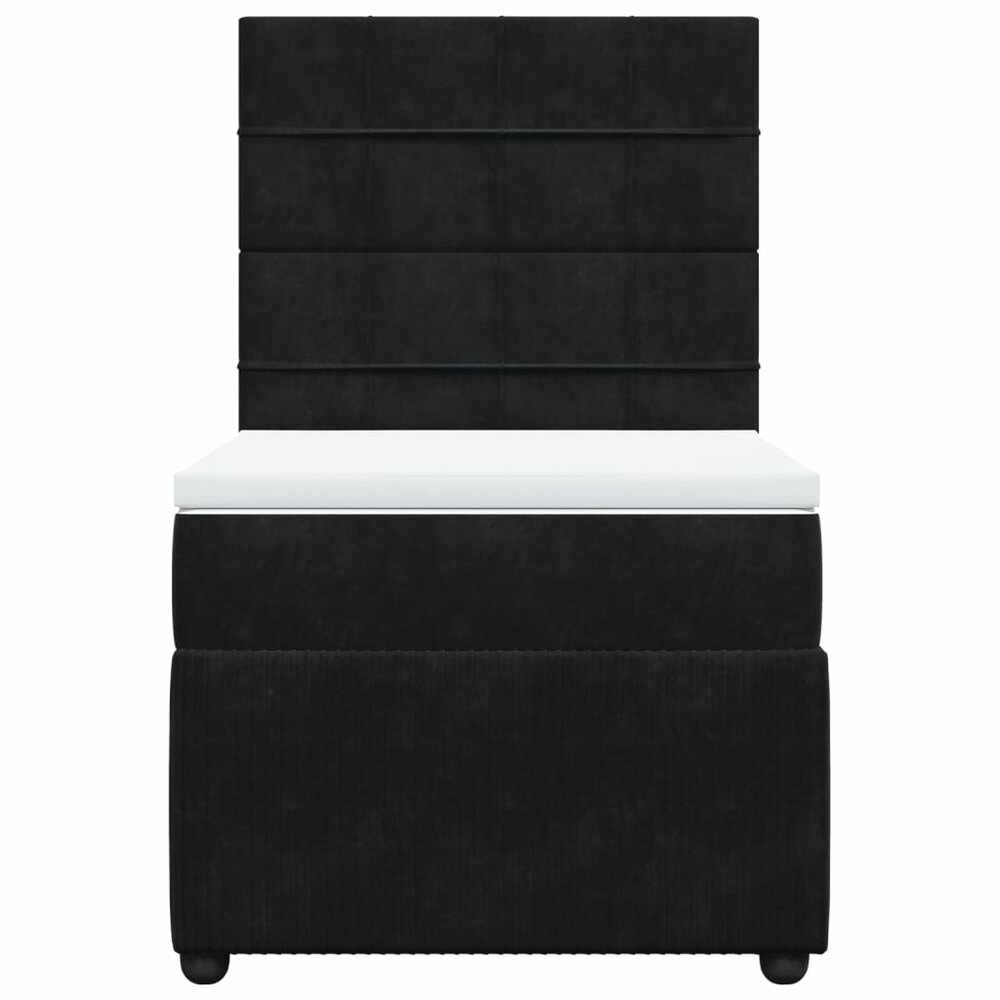 Boxspring met matras fluweel zwart 90x200 cm