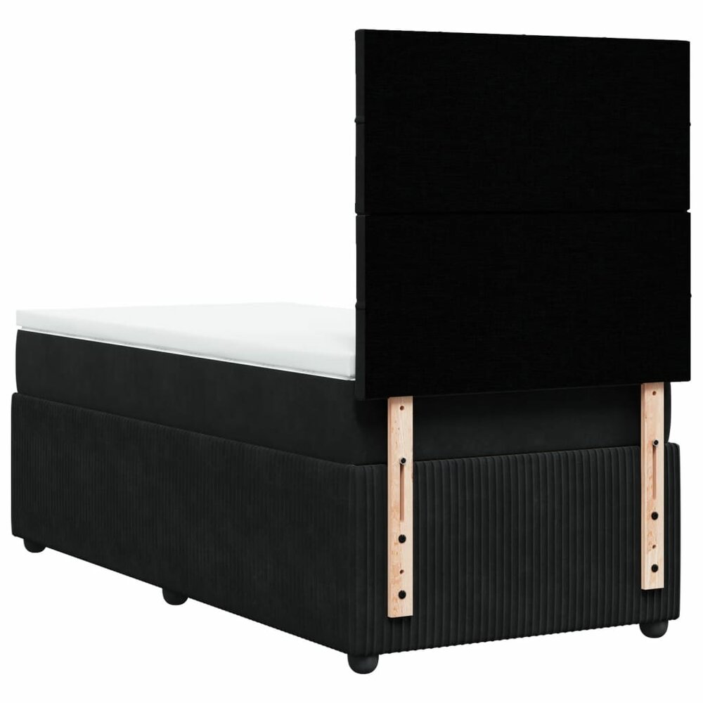 Boxspring met matras fluweel zwart 90x200 cm