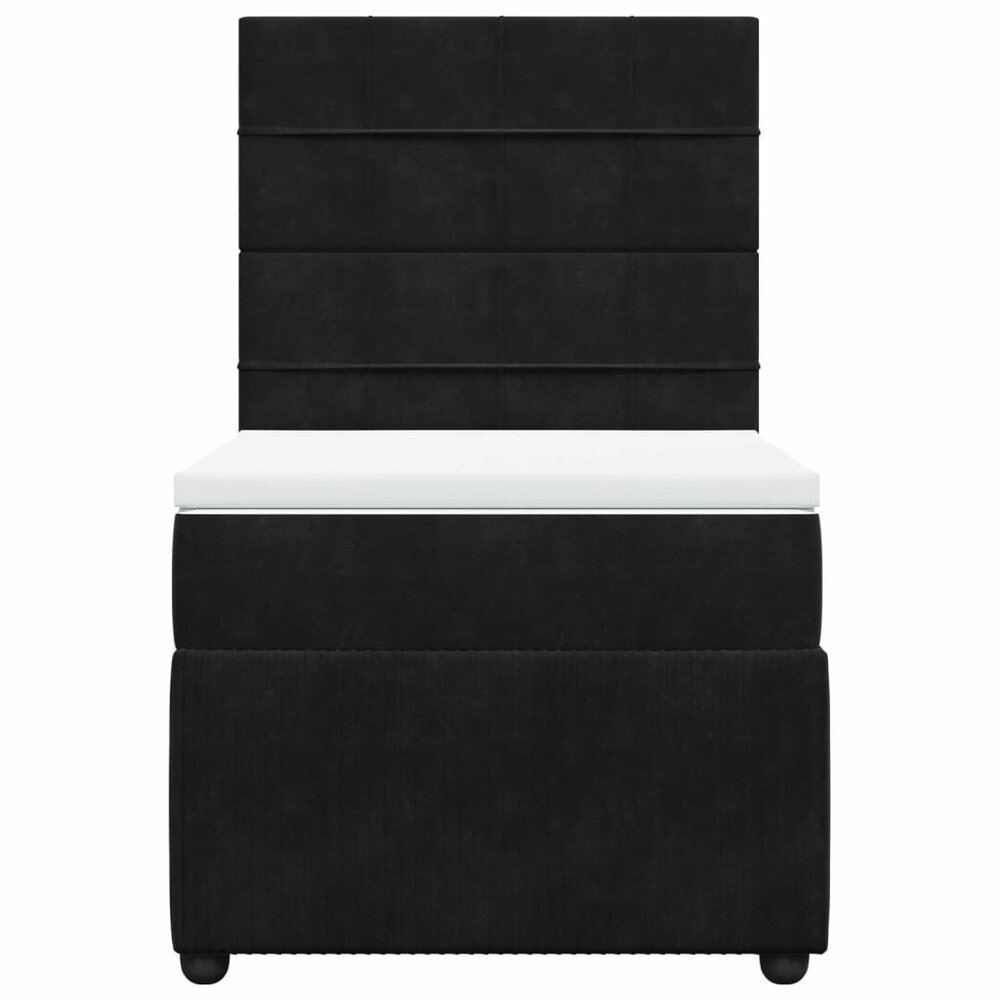 Boxspring met matras fluweel zwart 90x200 cm