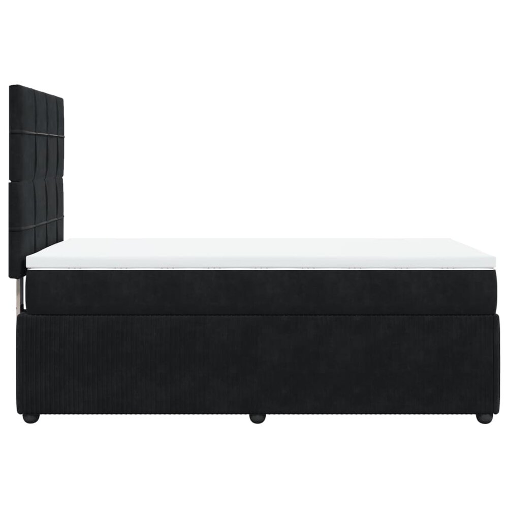 Boxspring met matras fluweel zwart 90x200 cm