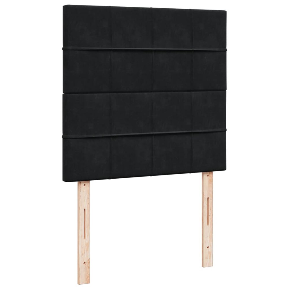 Boxspring met matras fluweel zwart 90x200 cm