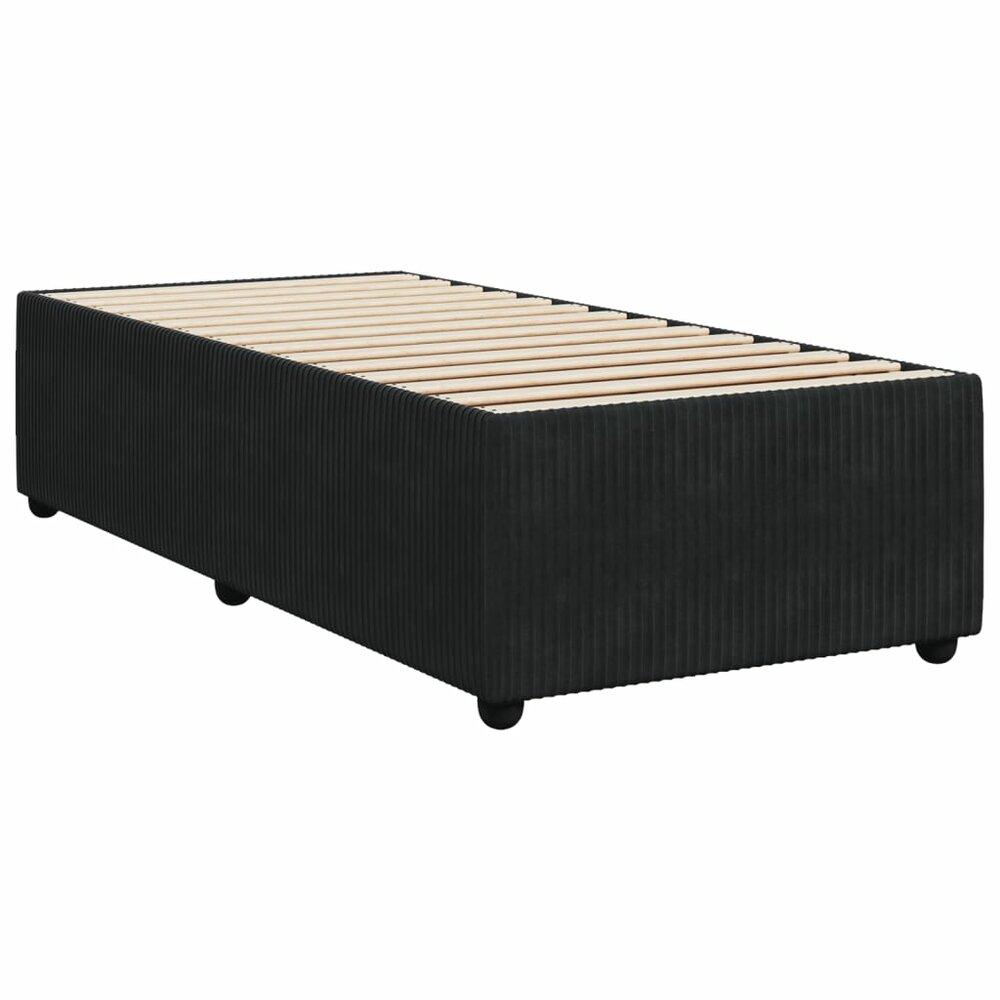 Boxspring met matras fluweel zwart 90x200 cm