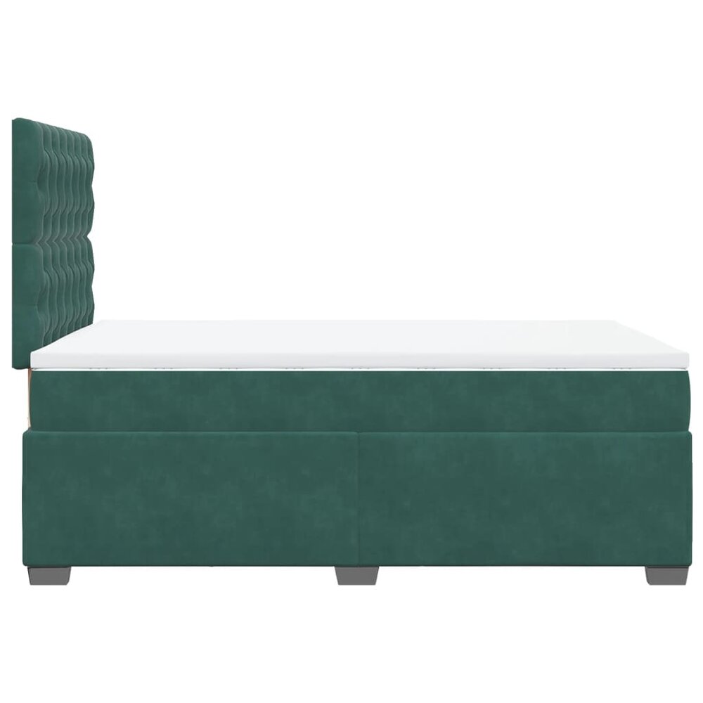 Boxspring met matras fluweel donkergroen 120x200 cm