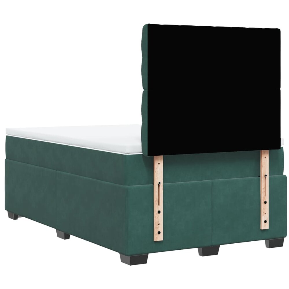 Boxspring met matras fluweel donkergroen 120x200 cm