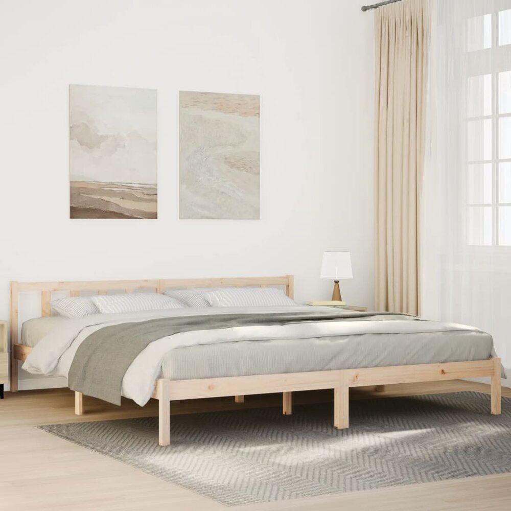 Bedframe extra lang zonder matras massief grenenhout 200x220 cm