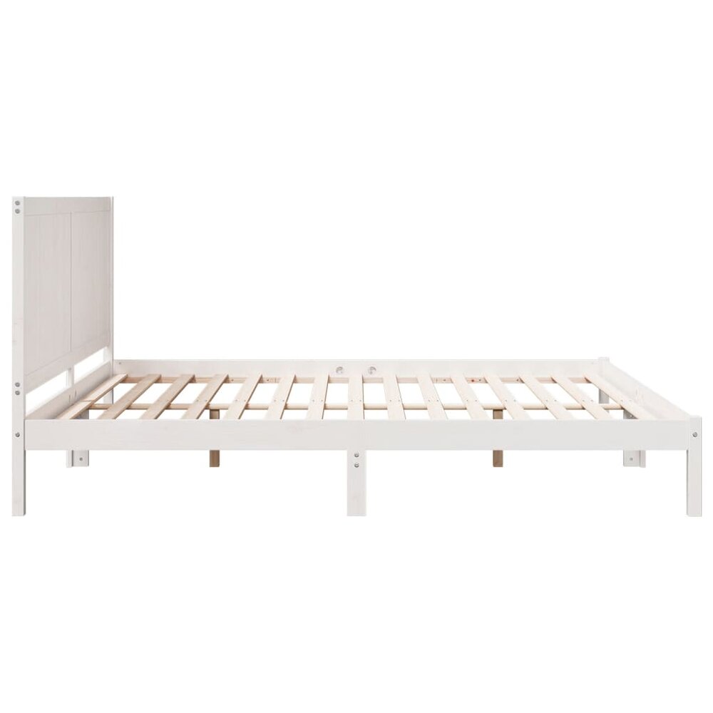 Bedframe extra lang zonder matras massief hout wit 180x210 cm