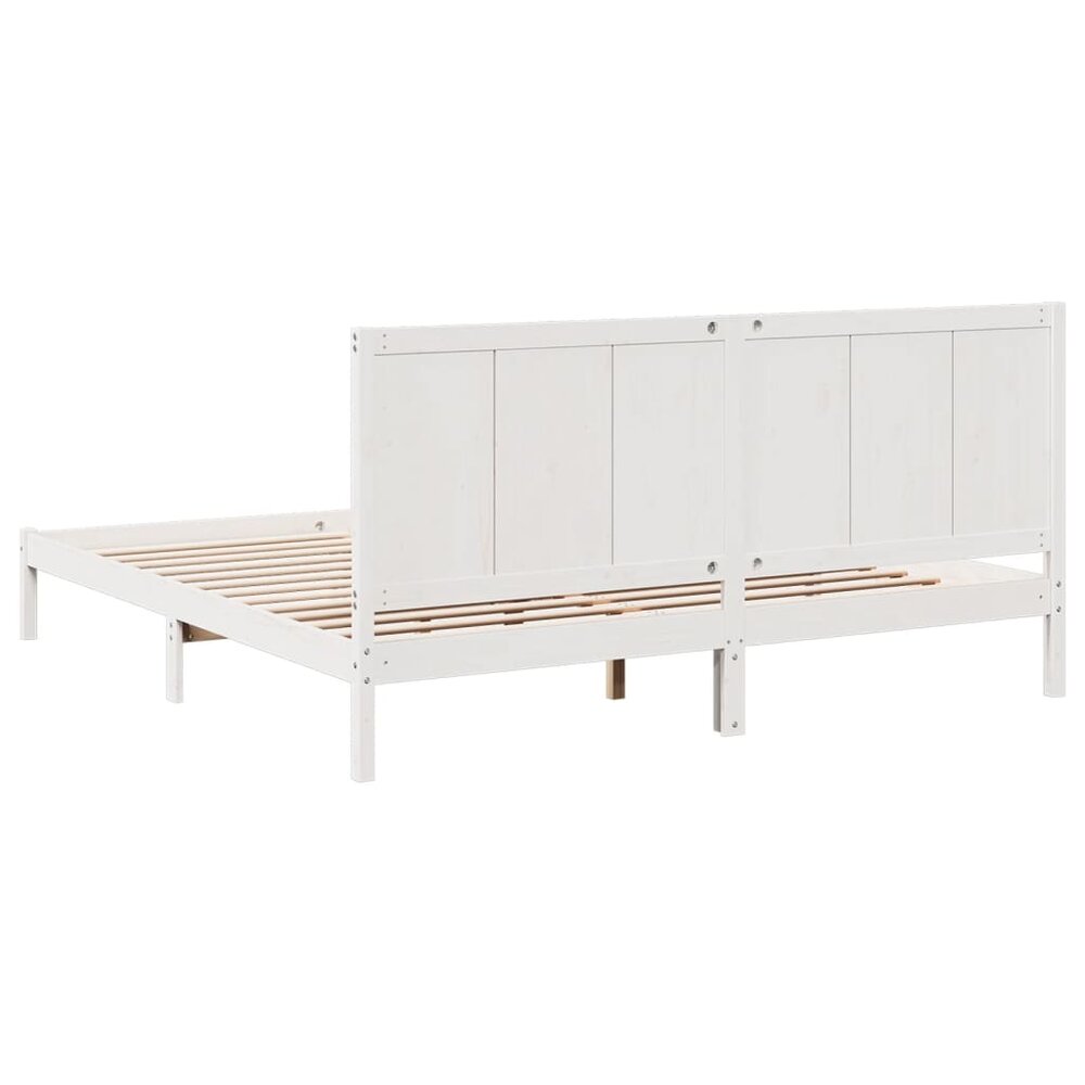 Bedframe extra lang zonder matras massief hout wit 180x220 cm