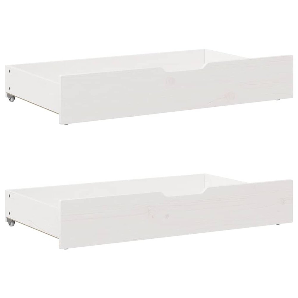 Bedframe met lades massief grenenhout wit 120x190 cm