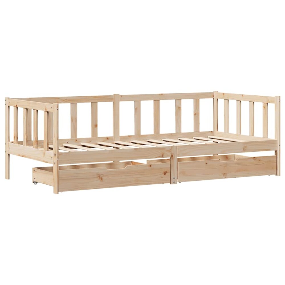 Slaapbank met lades 80x200 cm massief grenenhout