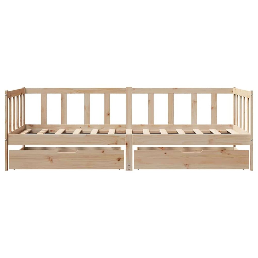 Slaapbank met lades 80x200 cm massief grenenhout