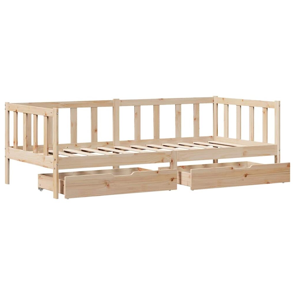 Slaapbank met lades 80x200 cm massief grenenhout